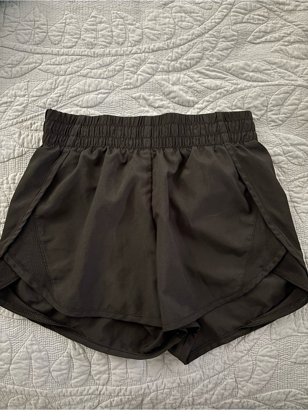 Athletic Works Black Women's Athletic Shorts with Mesh Panels